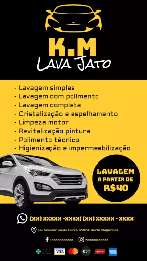 Convite Cartão De Visita Lava Jato Carro para mais pesquisados