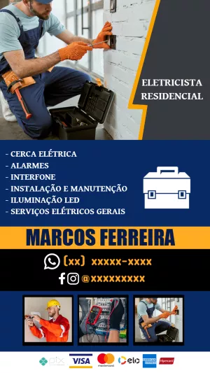 Cartão De Visita Eletricista Digital