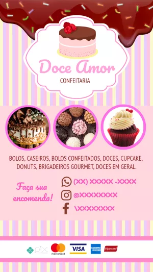 Convite Cartão De Visita Confeitaria Post para mais pesquisados