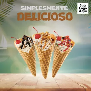 Convite Post Para Sorveteria Amarelo para mais pesquisados