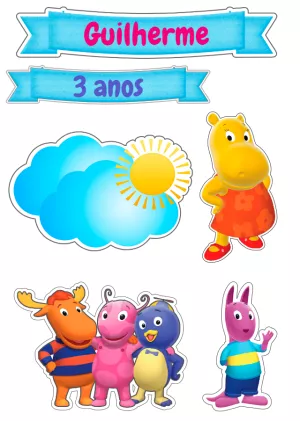 Convite Topo De Bolo Backyardigans Infantil para topo de bolo