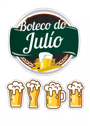 Convite Topo De Bolo Boteco Imprimir para topo de bolo