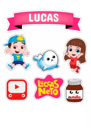 Convite Topo De Bolo Lucas Neto Imprimir para topo de bolo