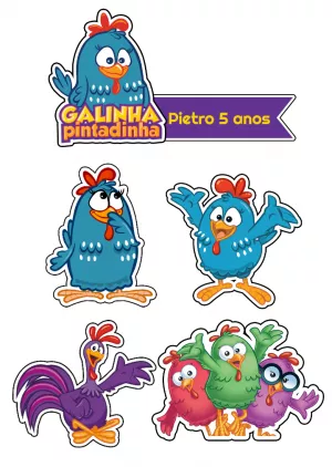 Convite Topo De Bolo Galinha Pintadinha Imprimir para topo de bolo