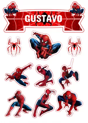 Convite Topo De Bolo Homem Aranha Imprimir para topo de bolo