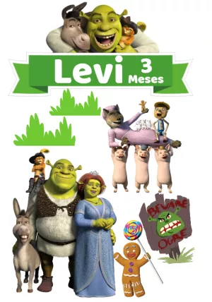 Convite Topo De Bolo Shrek para topo de bolo