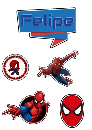 Convite Topo De Bolo Homem Aranha Imprimir para topo de bolo