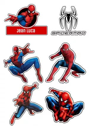 Convite Topo De Bolo Homem Aranha Azul para topo de bolo