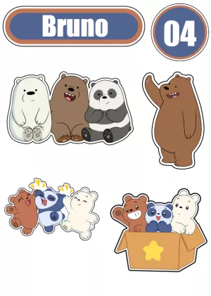 Convite Topo De Bolo Urso Sem Curso Topper para topo de bolo