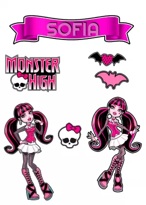 Convite Topo De Bolo Monster High Imprimir para topo de bolo