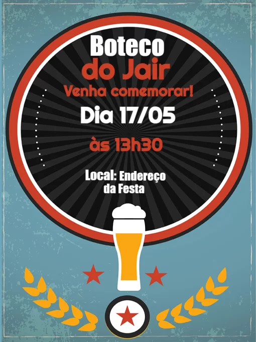 Convite Boteco Whatsapp para aniversário