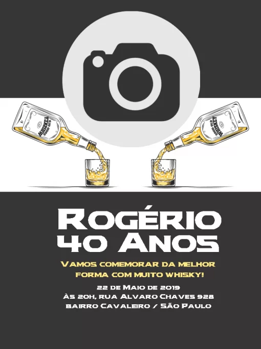 Convite Whisky Online para aniversário