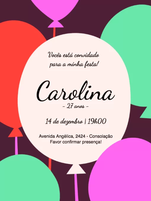Convite Digital para aniversário