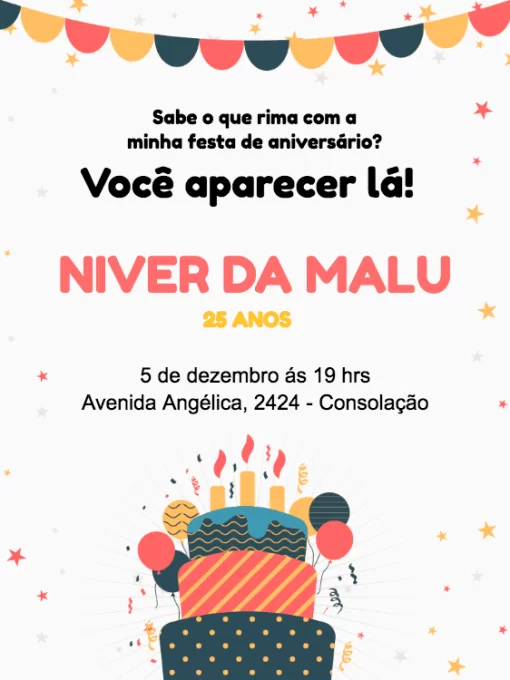 Convite Online para aniversário