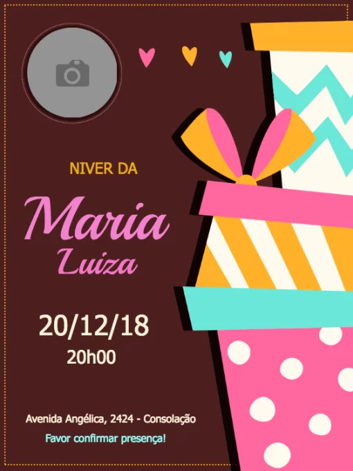 Convite Foto para aniversário