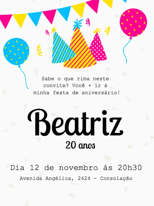 Convite Online para aniversário