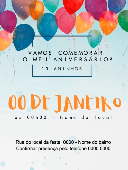 Convite Menino Online para aniversário