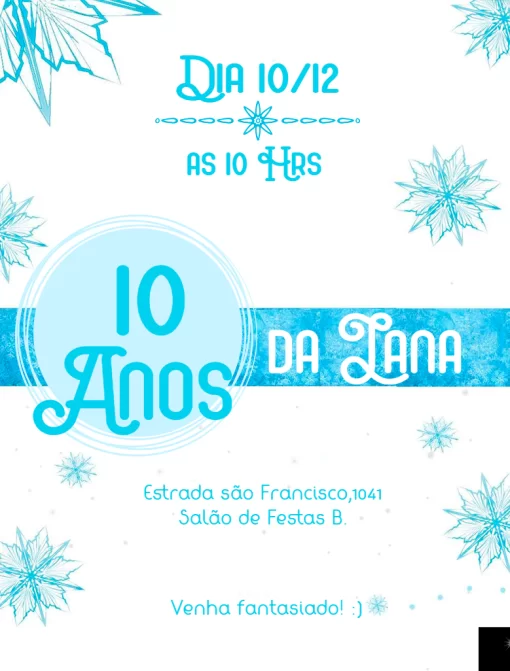Convite Frozen Digital para aniversário
