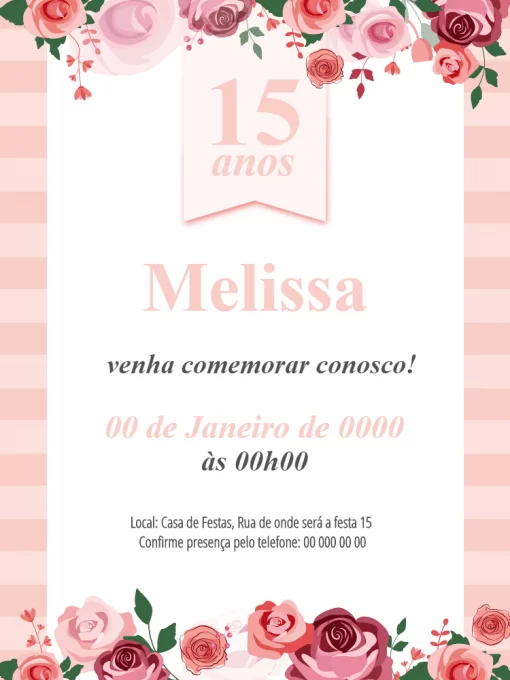 Convite 15 Anos Online para aniversário