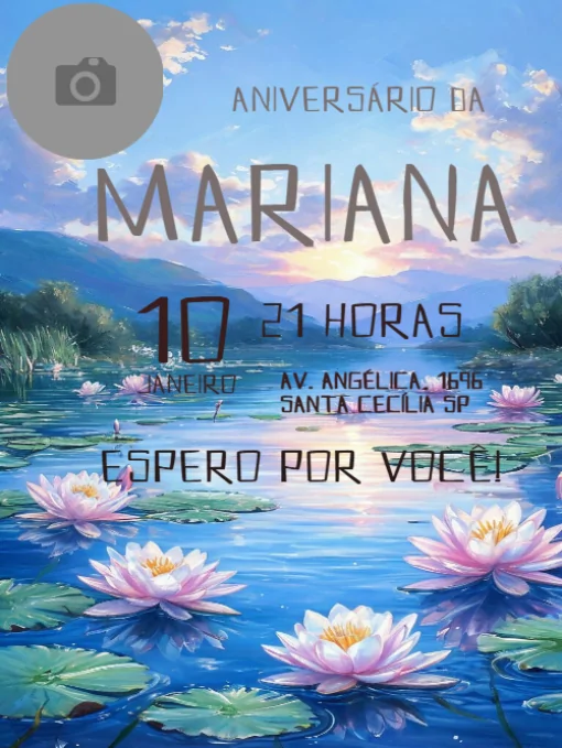 Convite Flores Para Editar Coração para aniversário infantil
