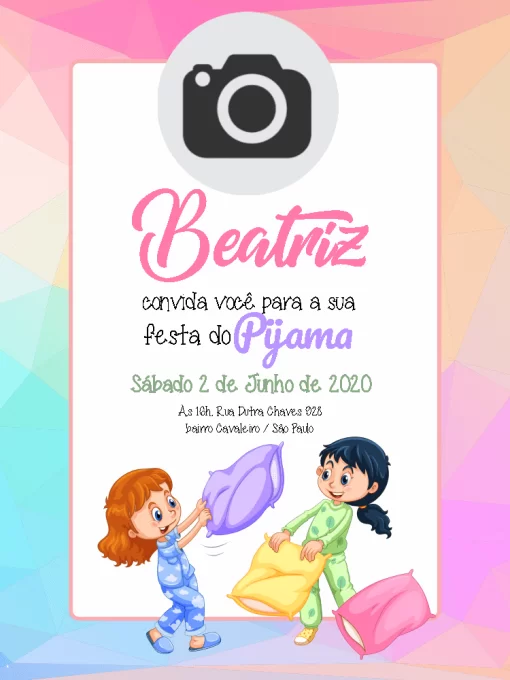 Convite Festa Do Pijama Celebração para aniversário infantil