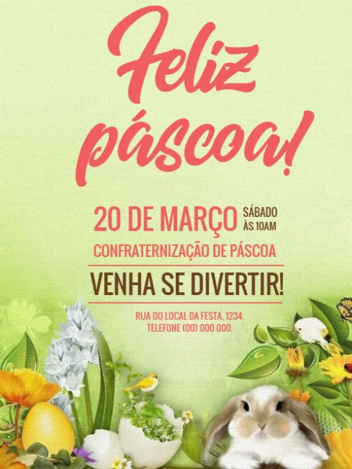 Convite Como Fazer Páscoa E Editar Personalizado para aniversário infantil