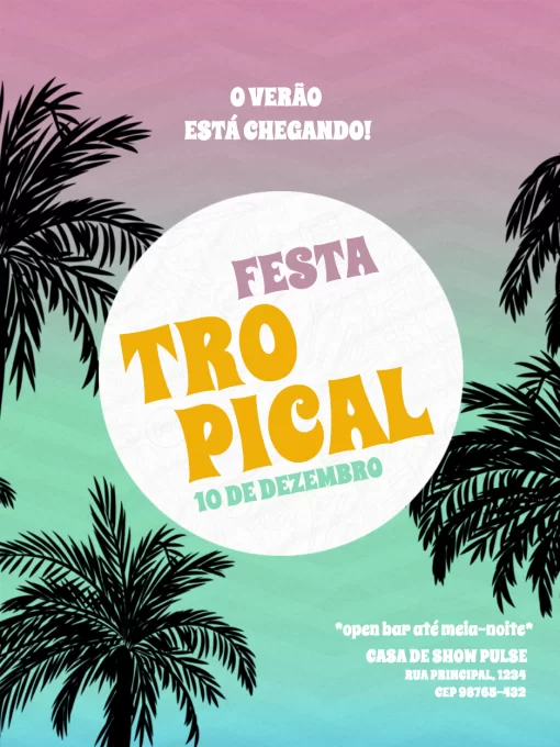 Convite Festa Tropical Masculino para aniversário infantil