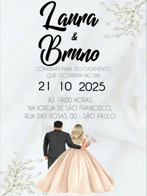 Convite Casamento Com Lista De Presentes Whatsapp para casamento