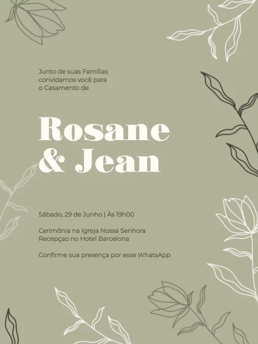 Convite Casamento Virtual Para Whatsapp Moderno Elegante para casamento