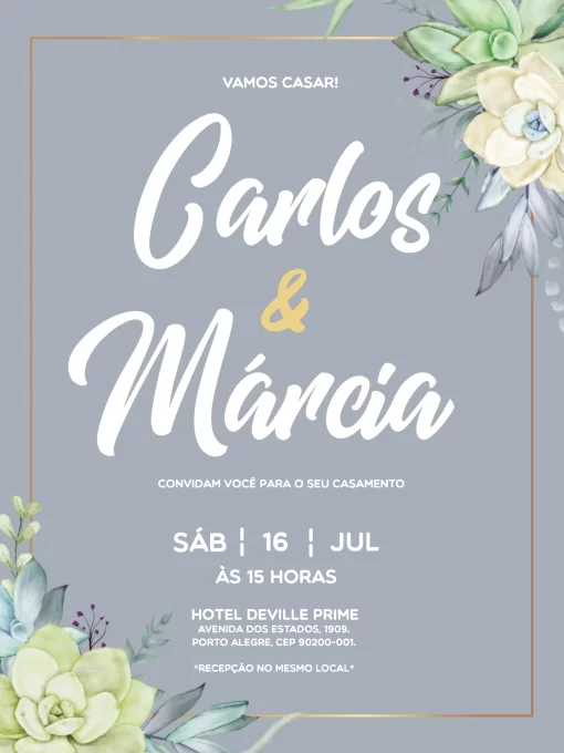 Convite Casamento Rústico Escuro para casamento