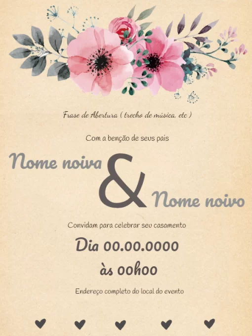 Convite Casamento Digital para casamento