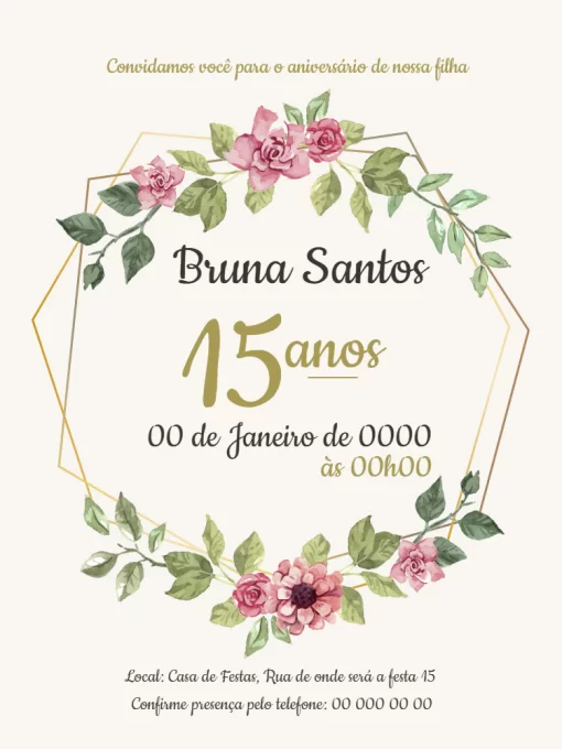 Convite 15 Anos Digital para casamento