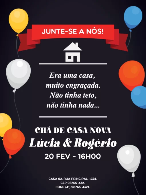 Convite Chá De Casa Nova Engraçado Comemoração para chá de fraldas
