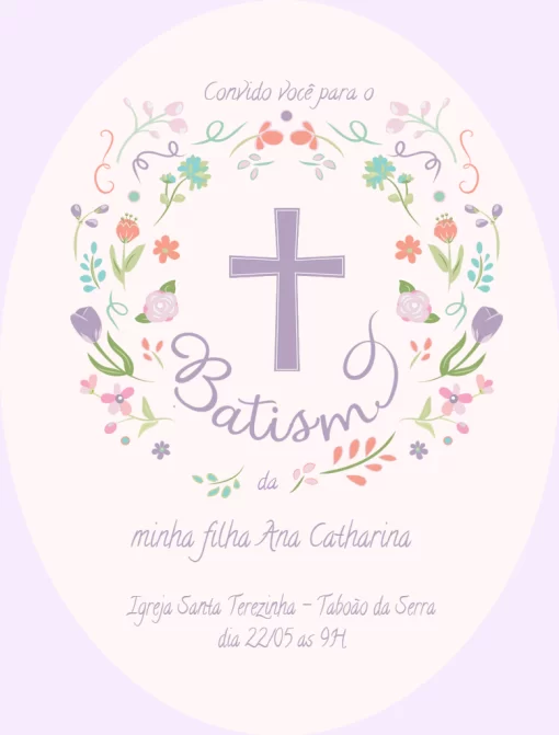 Convite Batismo Menina Batizado para batizado