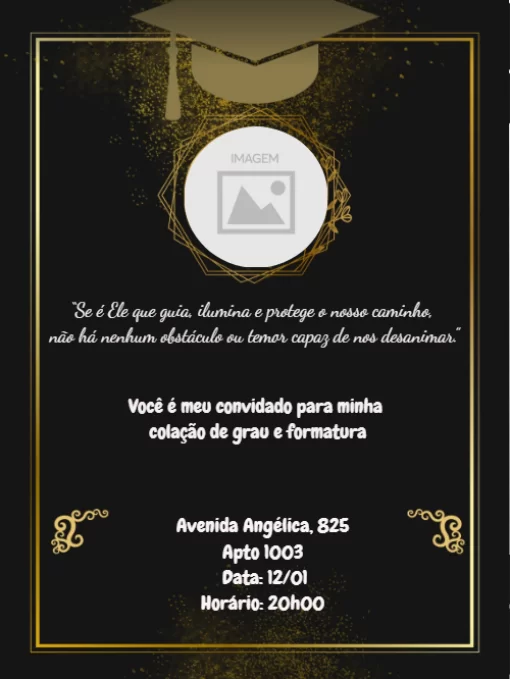 Convite Formatura Estiloso Personalizado para formatura