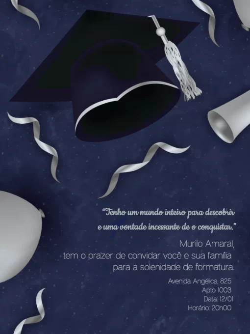 Convite Formatura Online para formatura
