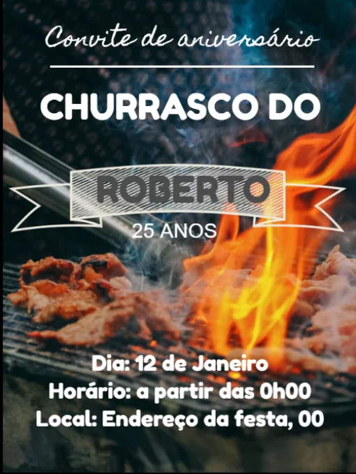 Convite Churrasco Celebração para mais pesquisados