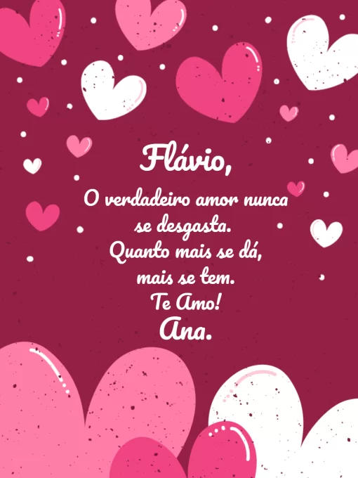 Convite Cartão Com Mensagem De Amor Rosa Frase editável e personalizável