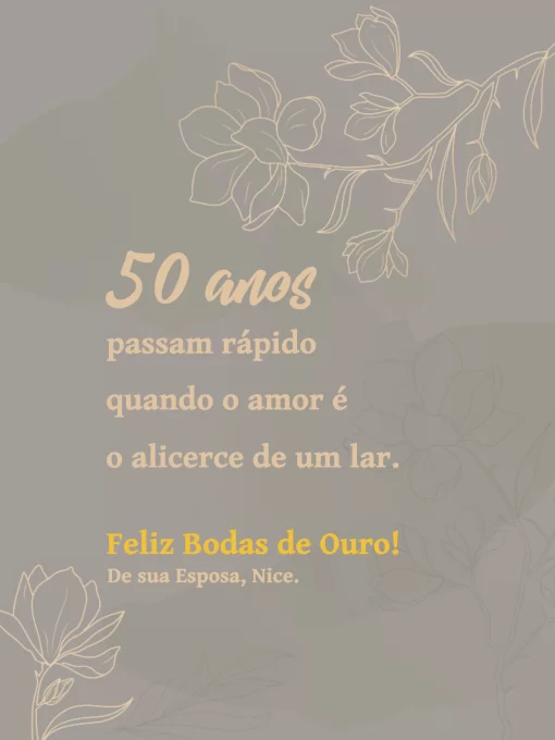 Convite Cartão De Comemoração Bodas Ouro Dourado para cartão