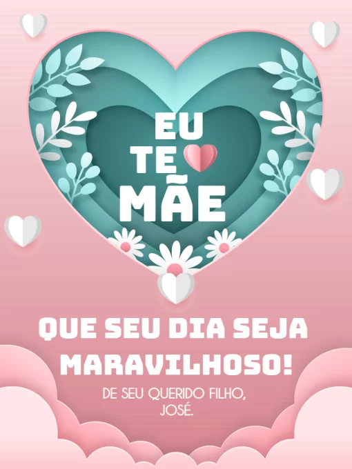 Convite Como Fazer Cartão Dia Das Mães Criativo Coração Nuvem para cartão