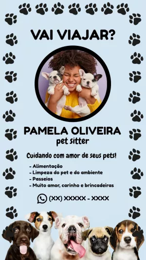 Convite Cartão De Visita Babá Pet Patinhas para mais pesquisados
