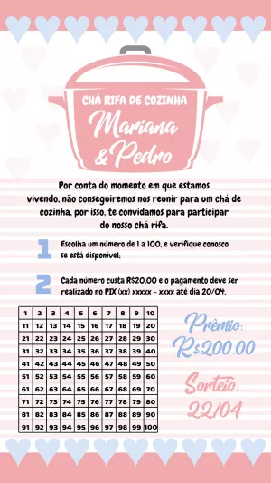 Convite Chá Rifa De Cozinha Casamento para chá rifa