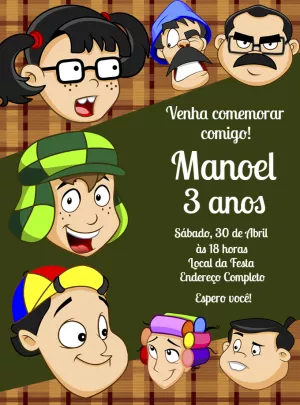 Convite Turma Do Chaves para aniversário infantil