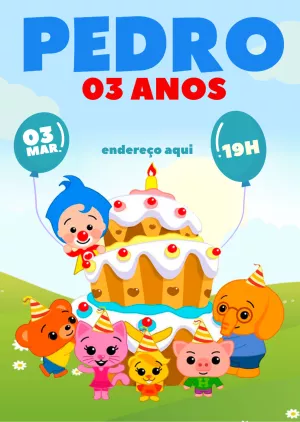 Convite Plim Um Herói Do Coração Infantil para aniversário infantil
