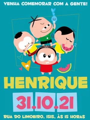 Convite Turma Da Mônica Toy Magali para aniversário infantil