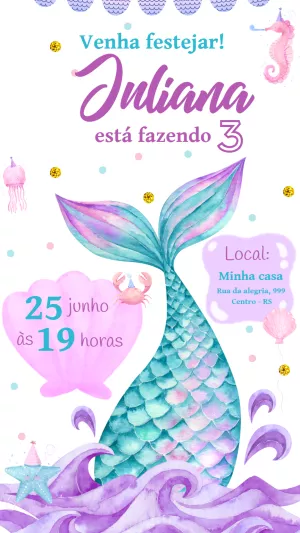 Sereia Fundo Do Mar Infantil