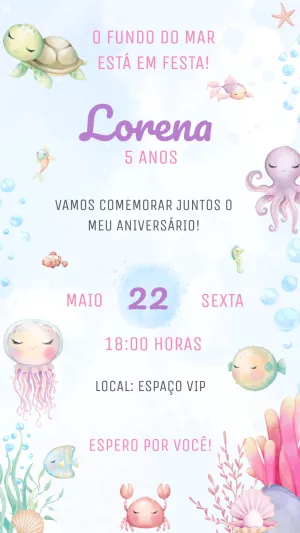 Fundo Do Mar Menina Infantil