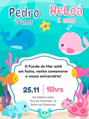 Duplo Fundo Do Mar Menina