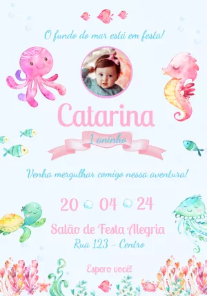 Fundo Do Mar Aquarela Com Foto Festa