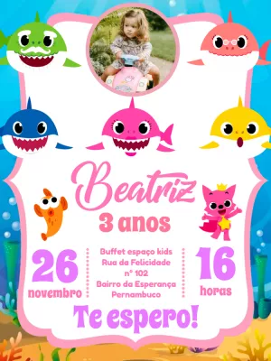 Baby Shark Com Foto Branco